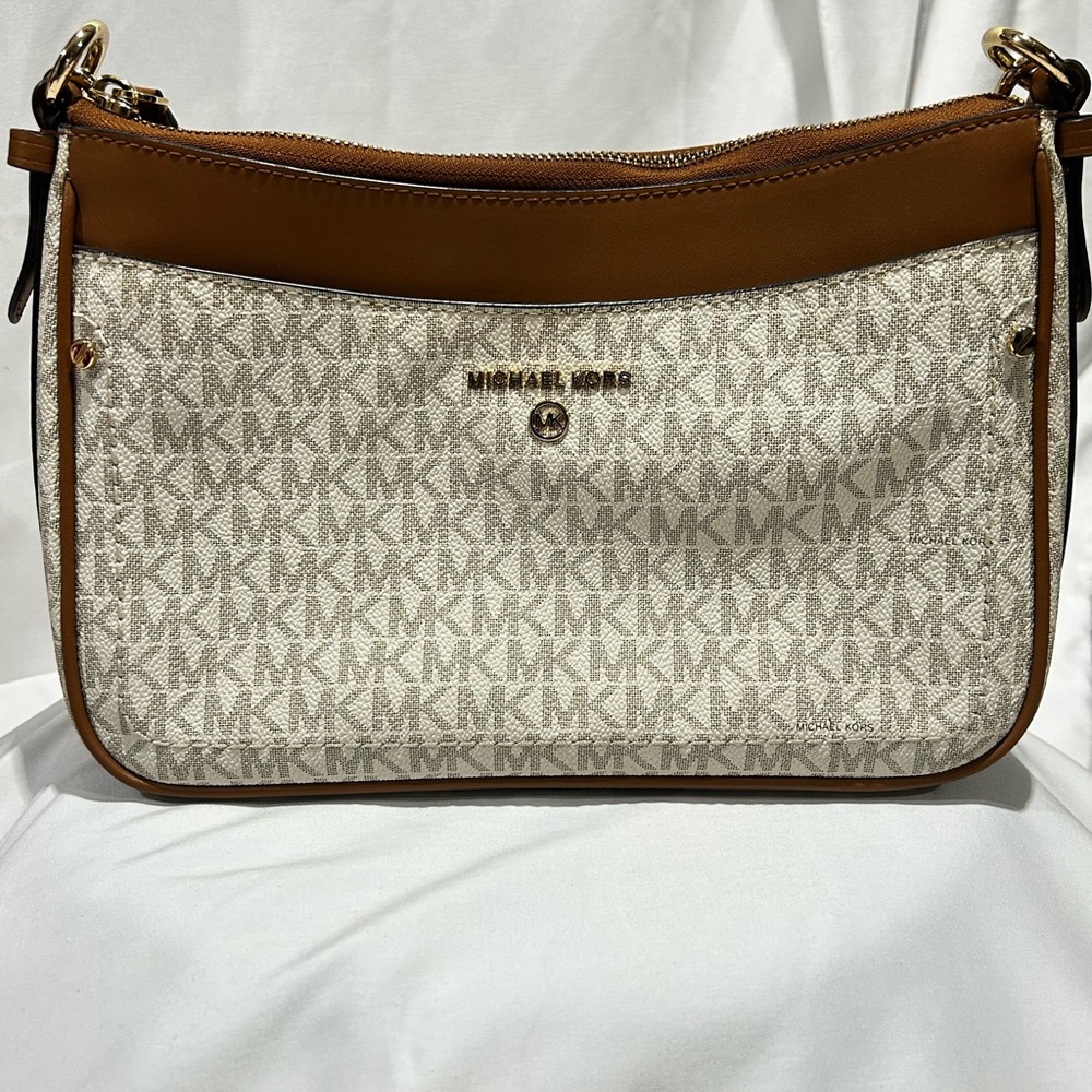 Michael Kors Tan and Cream Shoulder Bag